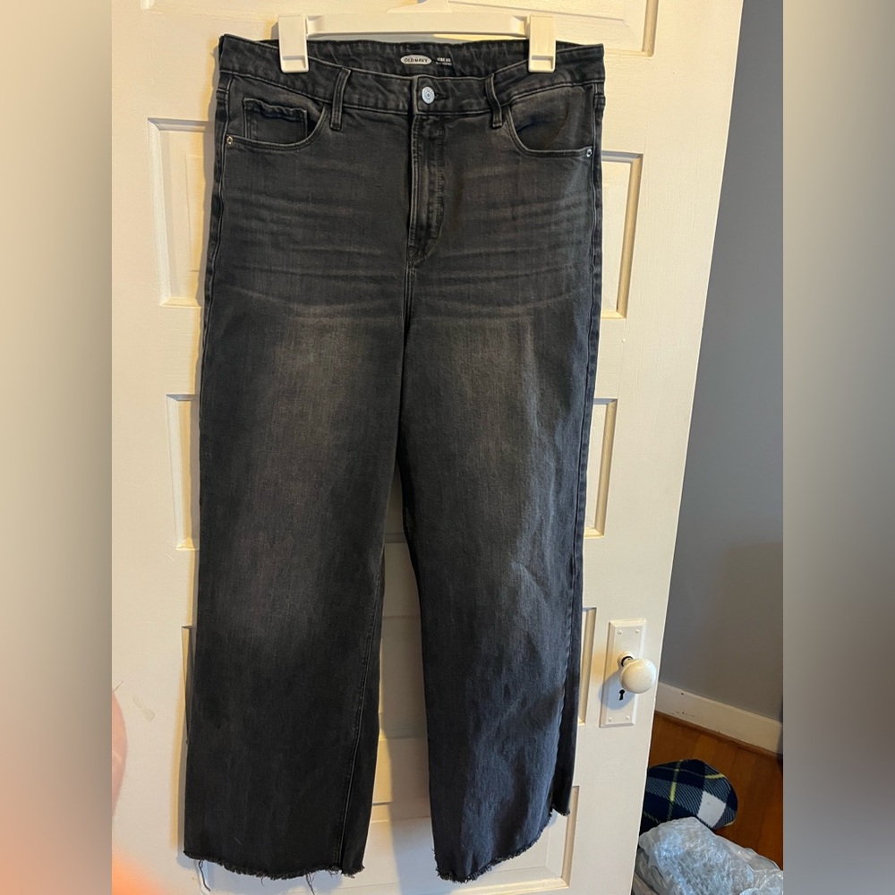 Old Navy Charcoal Wide Leg Jeans size 14 Tall